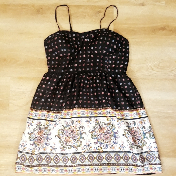 It's Pink Boho Floral Print Sundress - Size Large Black Paisley Mini Dress - Picture 8 of 8